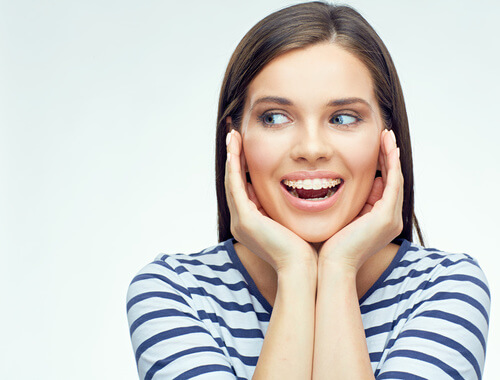 Beauty portrait of smiling girl.
